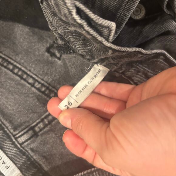 Pacsun High Rise Icon Short Gray Distressed Frayed Ripped 26 - Picture 2 of 8